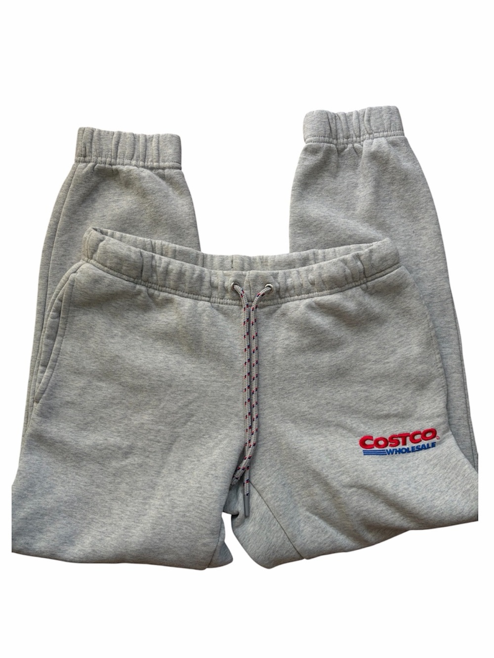 Costco Wholesale Logo Sweatpants Grey Fleece Jogger Drawstring Lounge Athleisure